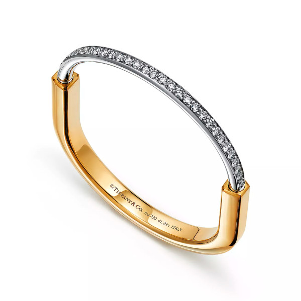 Браслет Tiffany Lock, белое, желтое золото, бриллианты