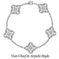 Браслет Van Cleef & Arpels Vintage Alhambra, белое золото, бриллианты