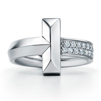Перстень Tiffany & Co Tiffany T T1, біле золото, діаманти
