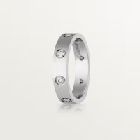 Каблучка Cartier Love, біле золото, діаманти