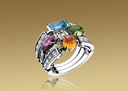 Кольцо Bulgari Allegra, белое золото, бриллианты, разноцветные камни Кольцо Bulgari Allegra, белое золото, бриллианты, разноцветные камни
