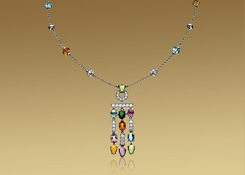 Ожерелье Bulgari Allegra, белое золото, бриллианты, разноцветные камни Ожерелье Bulgari Allegra, белое золото, бриллианты, разноцветные камни