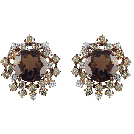 Серьги Damiani Anima, розовое золото, коричневые бриллианты, кварц (20042635) Серьги Damiani Anima, розовое золото, коричневые бриллианты, кварц (20042635)