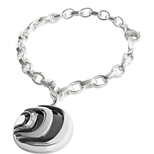 Браслет Damiani Damianissima.925 серебро, бриллианты, оникс (20042006) Браслет Damiani Damianissima.925 серебро, бриллианты, оникс (20042006)