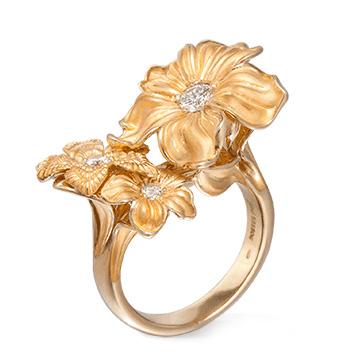 Кольцо Carrera y Carrera Emperatriz, желтое золото, бриллианты Кольцо Carrera y Carrera Emperatriz, желтое золото, бриллианты