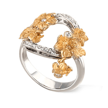 Кольцо Carrera y Carrera Emperatriz, желтое и белое золото, бриллианты Кольцо Carrera y Carrera Emperatriz, желтое и белое золото, бриллианты