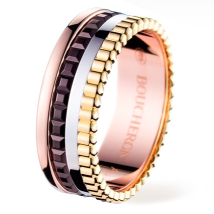 Кольцо Boucheron Quatre, белое, желтое, розовое золото, PVD Кольцо Boucheron Quatre, белое, желтое, розовое золото, PVD