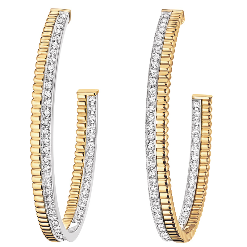 Серьги Boucheron Quatre, желтое, белое золото, бриллианты Серьги Boucheron Quatre, желтое, белое золото, бриллианты