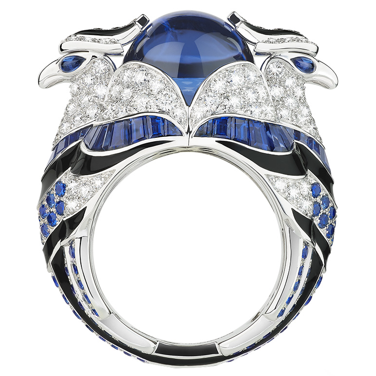 Кольцо Boucheron Animals Chinha, белое золото, танзанит, бриллианты, сапфиры Кольцо Boucheron Animals Chinha, белое золото, танзанит, бриллианты, сапфиры