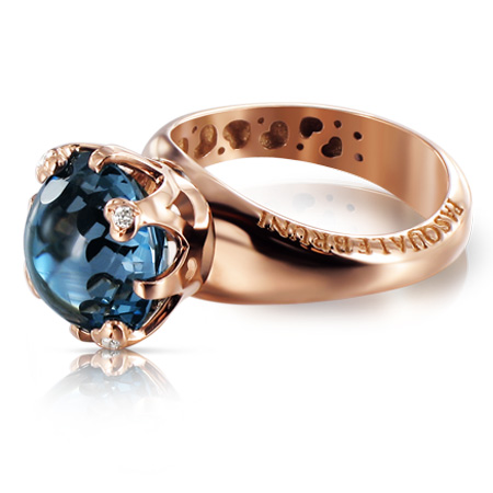 Кольцо Pasquale Bruni Sissi, розовое золото, бриллианты, топаз Кольцо Pasquale Bruni Sissi, розовое золото, бриллианты, топаз