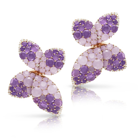 Серьги Pasquale Bruni Secret Gardens Haute Couture, розовое золото, бриллианты, нефрит, аметист Серьги Pasquale Bruni Secret Gardens Haute Couture, розовое золото, бриллианты, нефрит, аметист